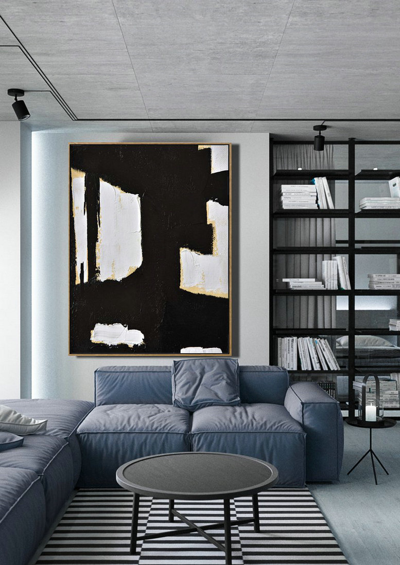 Original Artwork Extra Large Abstract Painting,Minimalist Painting On Canvas, Palette Knife Vertical Minimal Art - Modern Paintings On Canvas